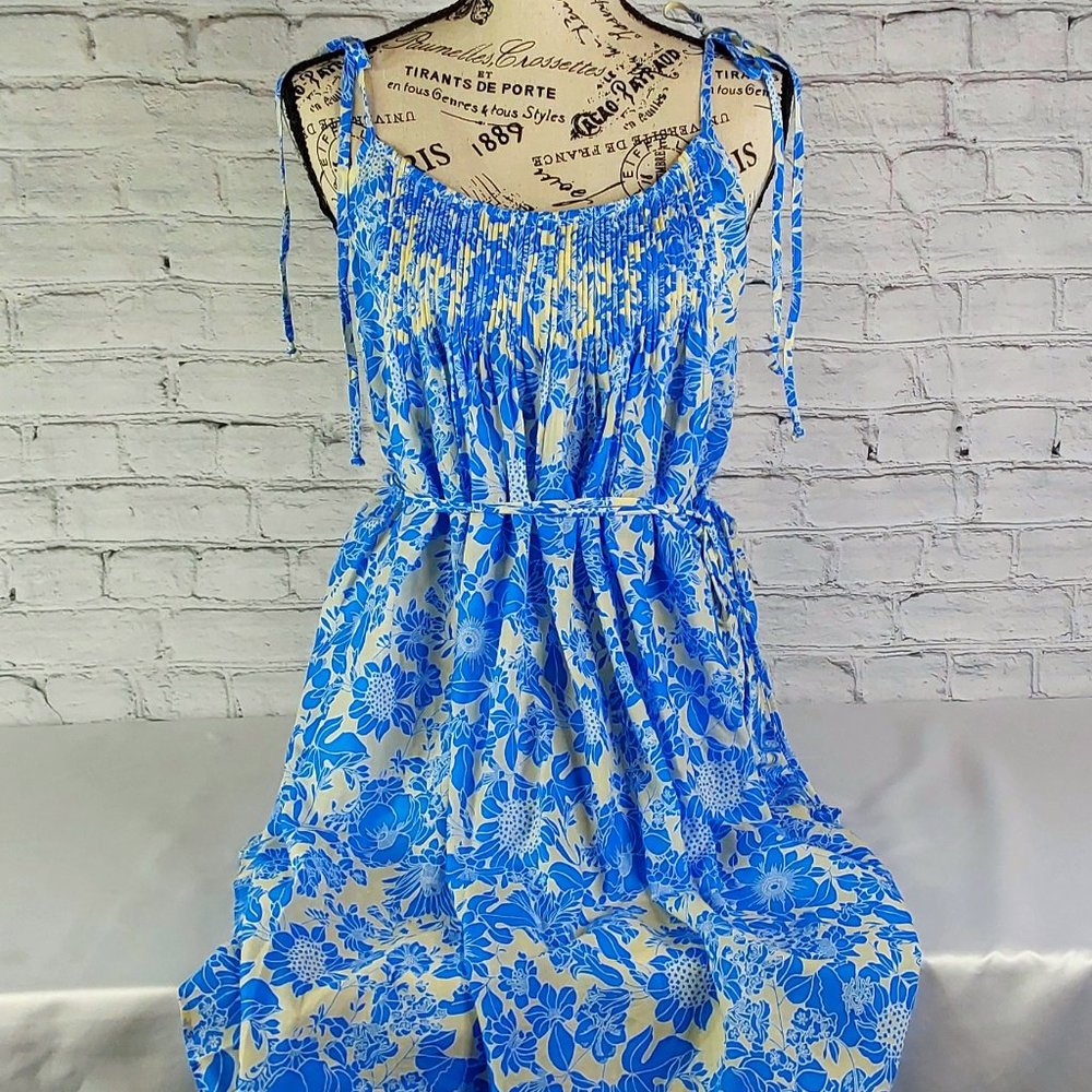 'J.CREW' SHOULDER~TIE ROMPER DRESS